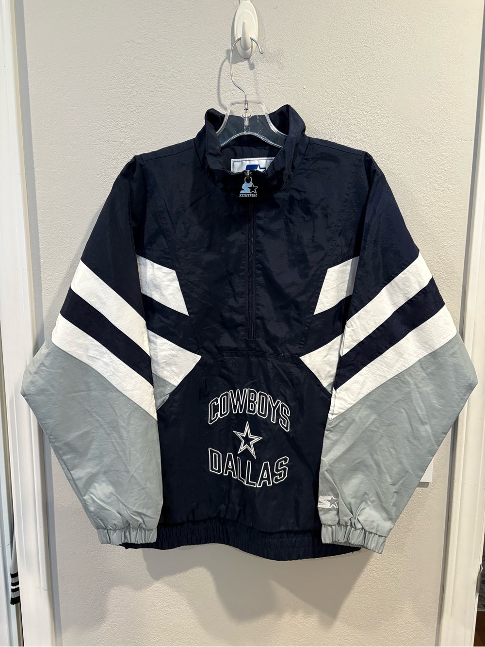 Dallas Cowboys Starter NFL 1/2 Zip Pullover Windbreaker Jacket Men’s Size Medium